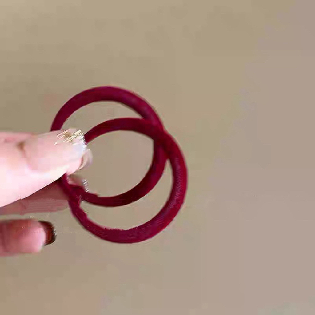 铜合金耳饰 【丝绒酒红耳圈】女人味洋气显白时尚夸张耳钉 A124