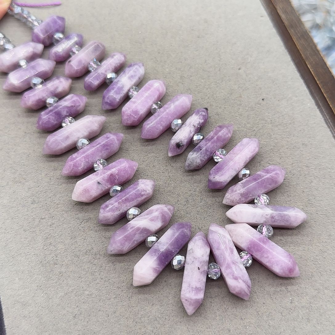 归***一玛瑙/玉髓合金珠宝半成品紫罗兰拍两64发一条