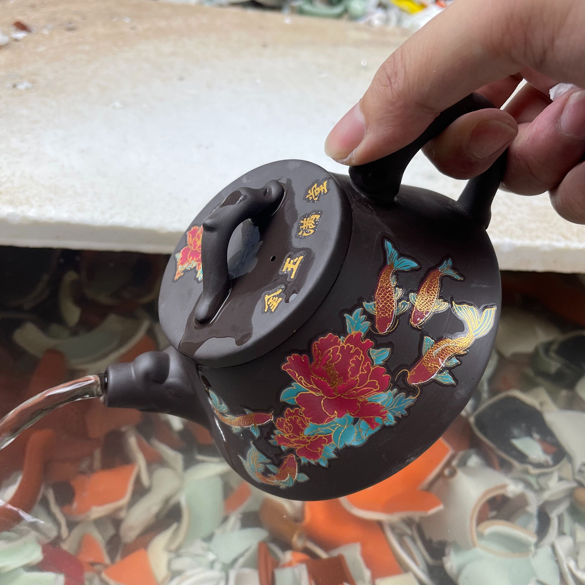 【闪购商品】金玉满堂深井老紫泥石瓢壶HSJ