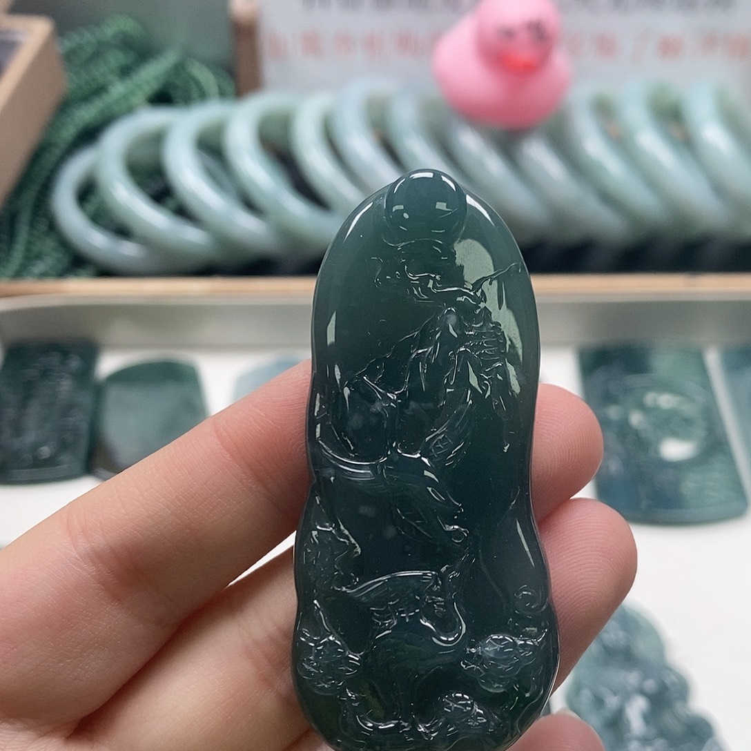 翡翠未镶嵌颈饰1-13翡翠A货挂件