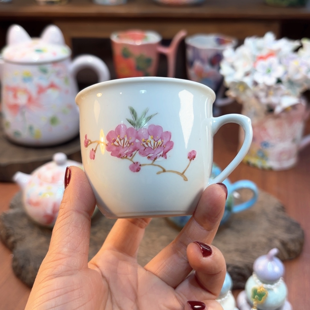 瓷片景德镇手绘高温釉下彩陶瓷茶具