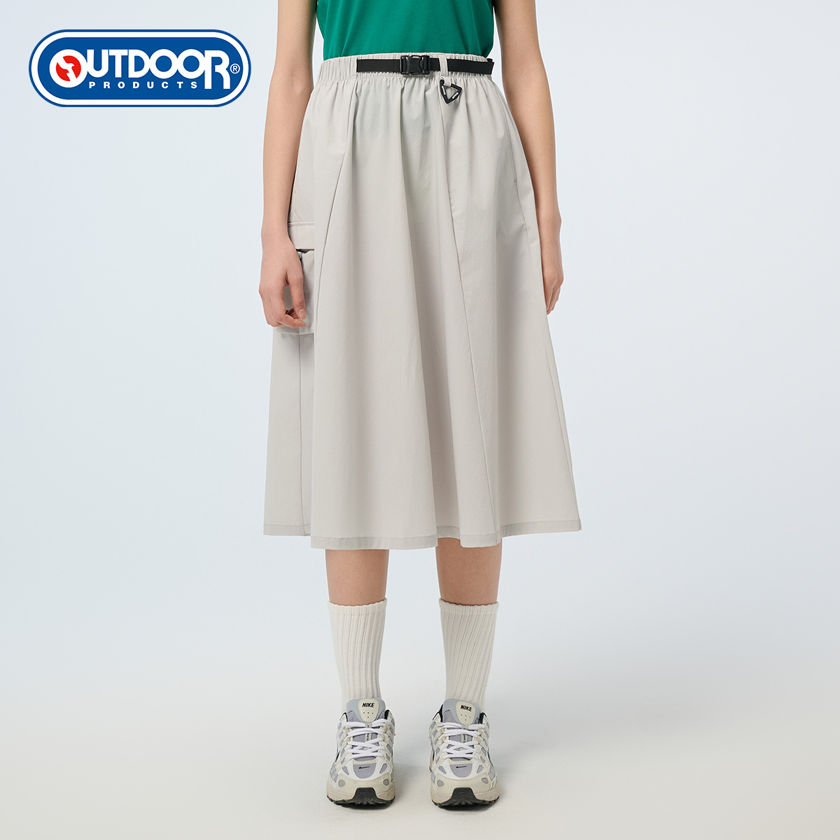 outdoorproducts 2025春夏新品松紧腰带户外舒适吸湿快干女式半裙
