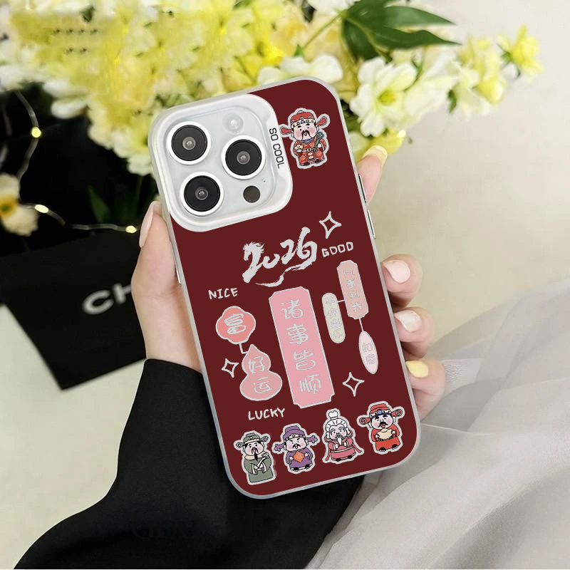 YHCY0037彩银壳适用于iPhone苹果17华为QPPQ小米VIVO手机壳