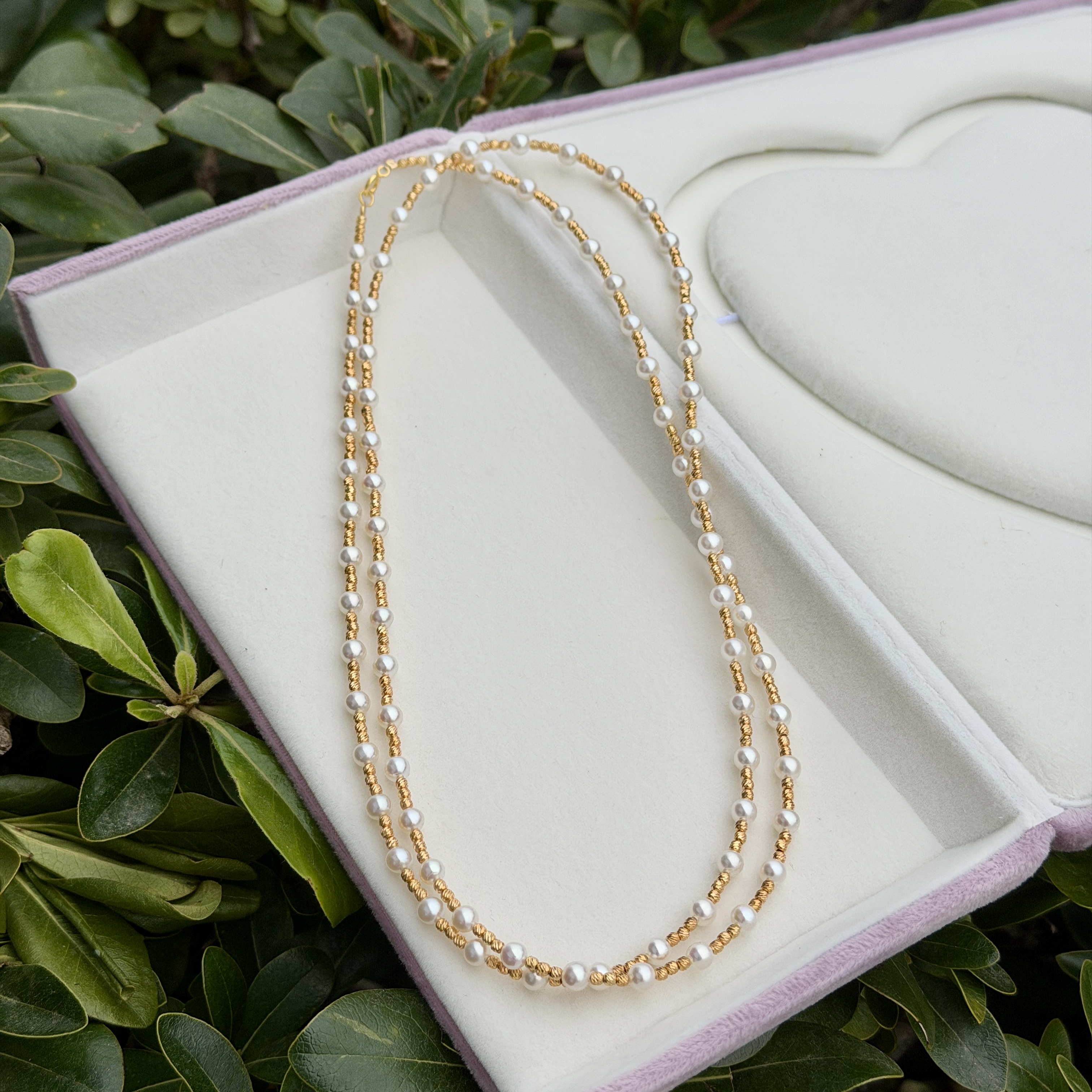 E295【真珠佳人】S925银淡水BABY珠毛衣链4-5mm