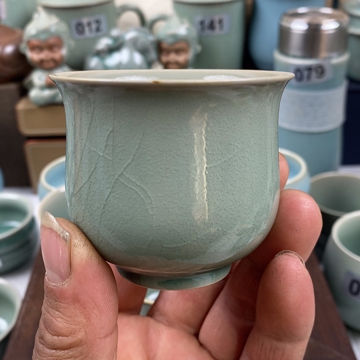 杯子济**晟京矿釉原产地汝瓷微瑕