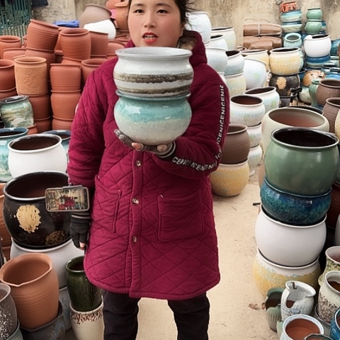 口19高13瑕疵盆瑕子 