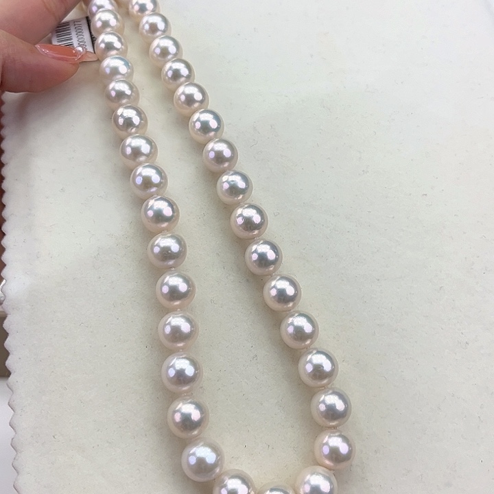 淡水珍珠颈饰银S925镶嵌10-11极光金属澳绿光高品