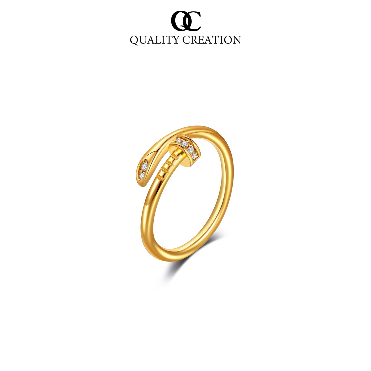 合金戒指 QC·设计款戒指女时尚个性夸张冷淡风食指钉子指环饰品