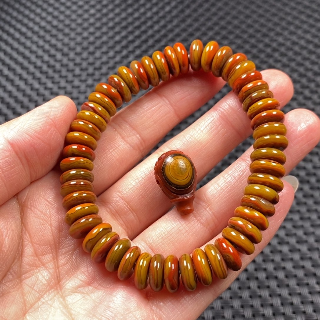 玛瑙/玉髓手串未镶嵌玄*賏战国红手串