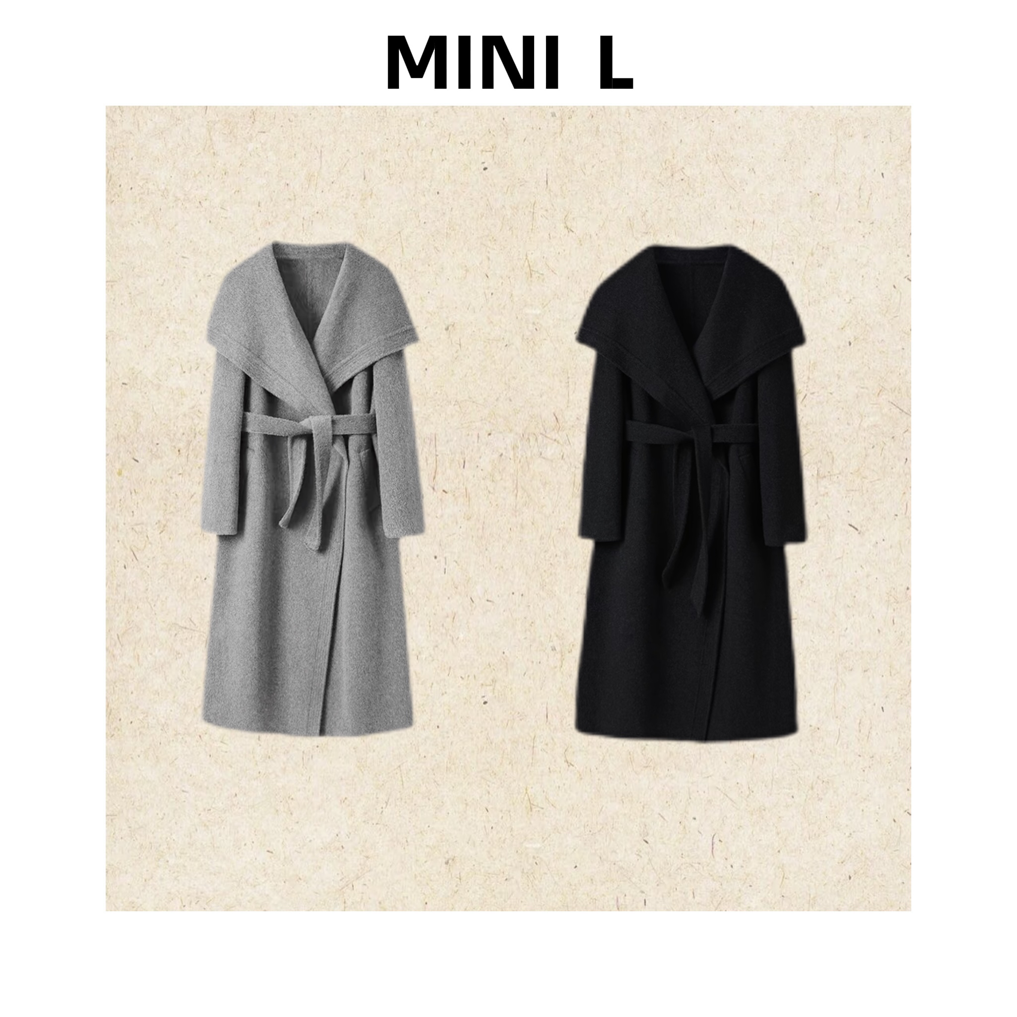 [MINI L]“人生大衣”羊毛羊绒大翻领双面长款大衣