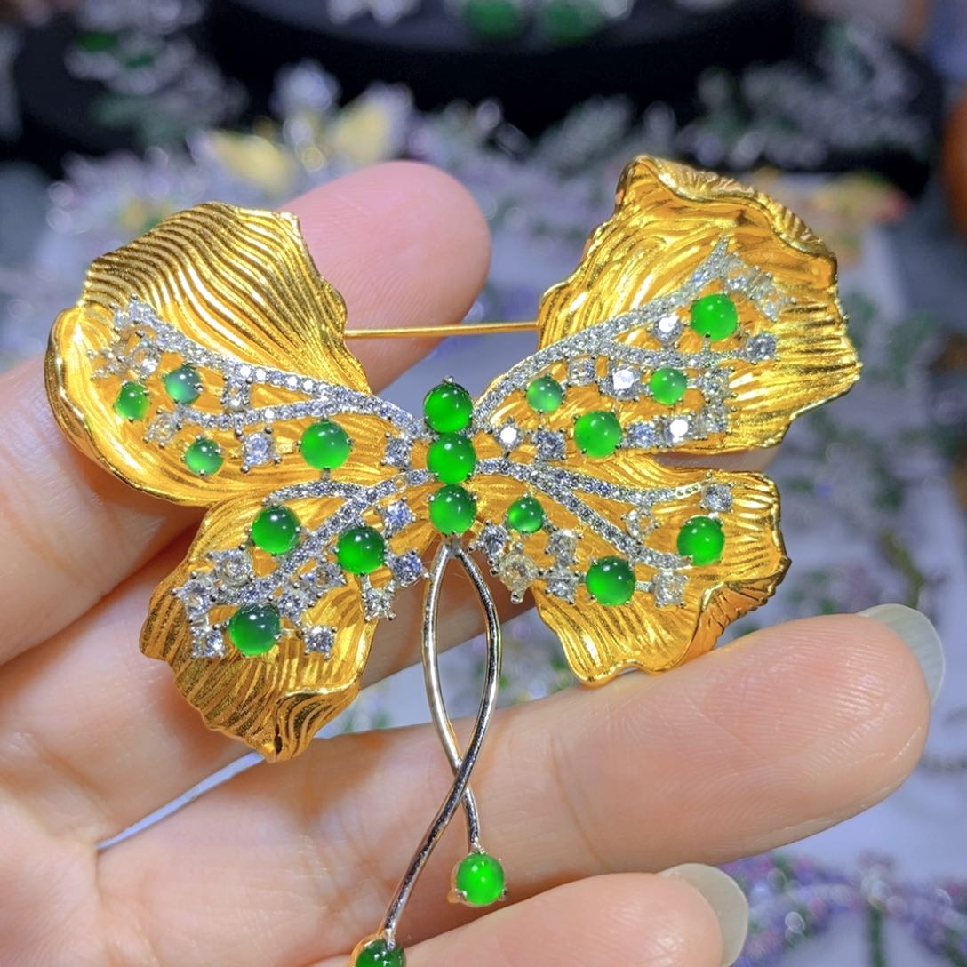 翡翠颈饰合金天然翡翠