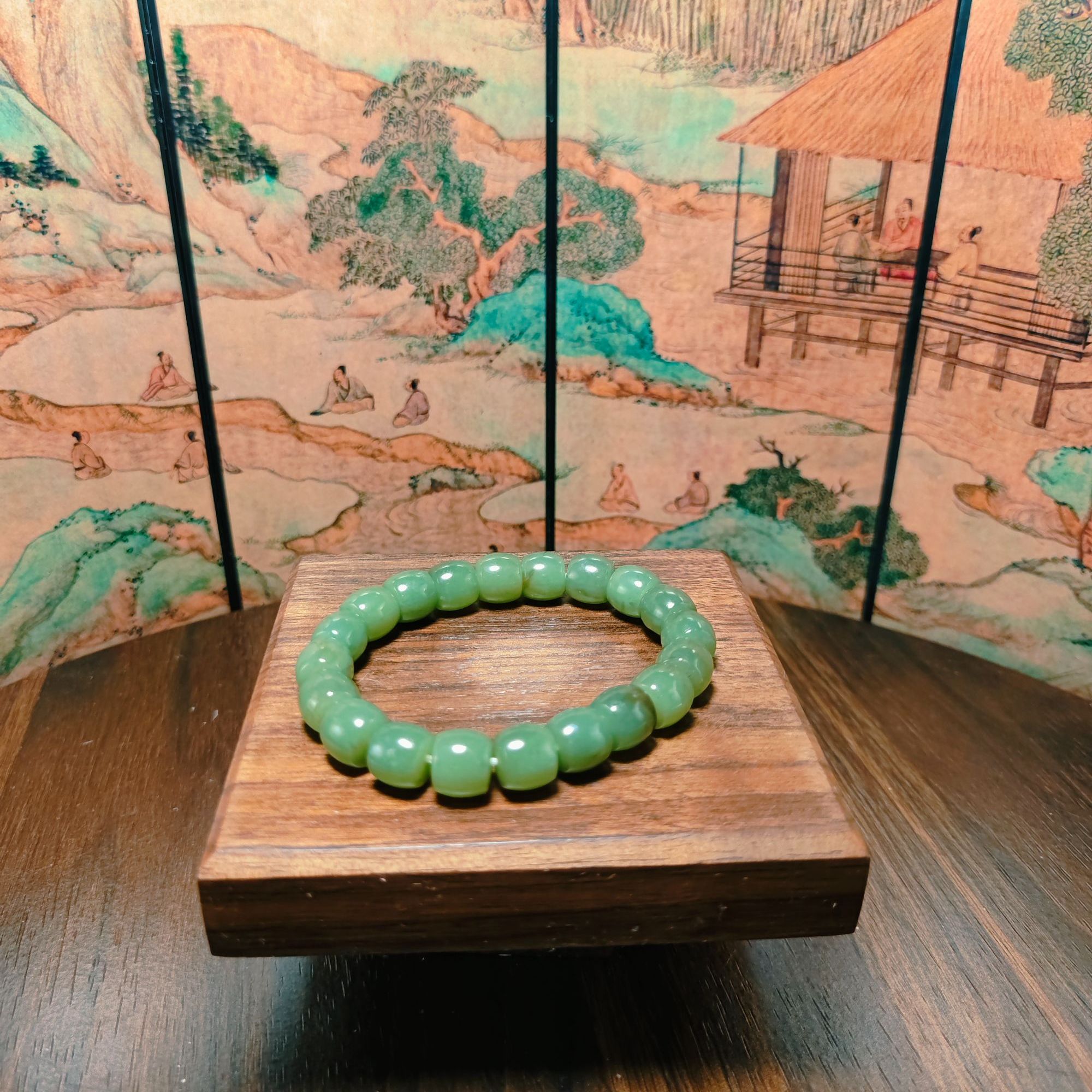 L和田玉桶珠手串（卡10）0428