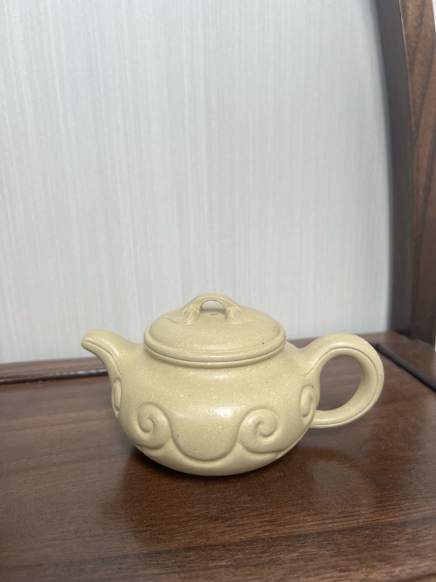 宜兴原矿紫砂，本山绿泥仿古如意壶250cc精工半手泥料安全放心