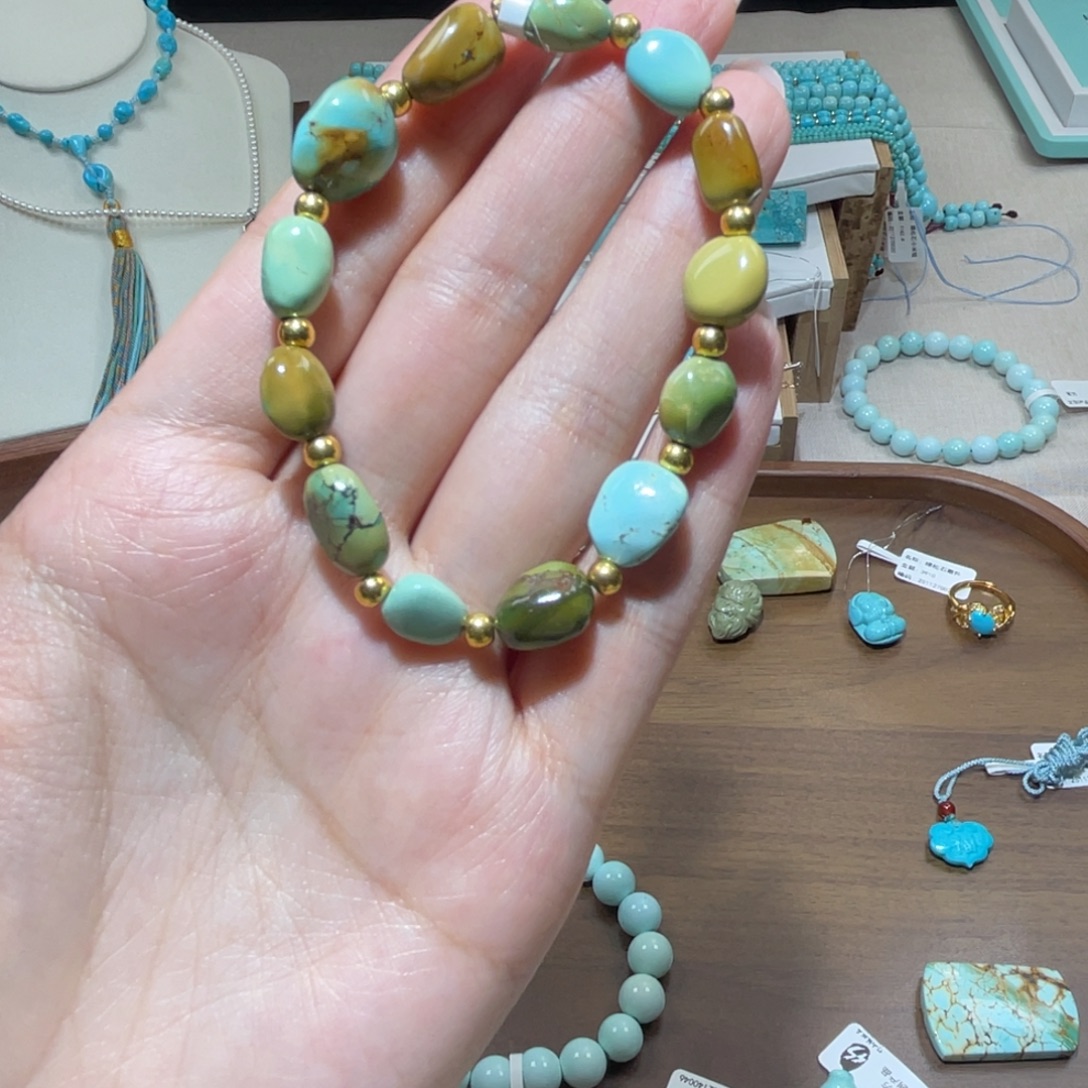 绿松石未镶嵌糖豆