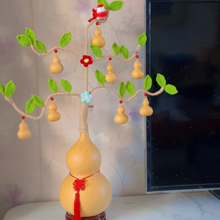 二号链接 工艺葫芦摆件手工编织饰品葫芦娃挂件龙头发财树福禄财