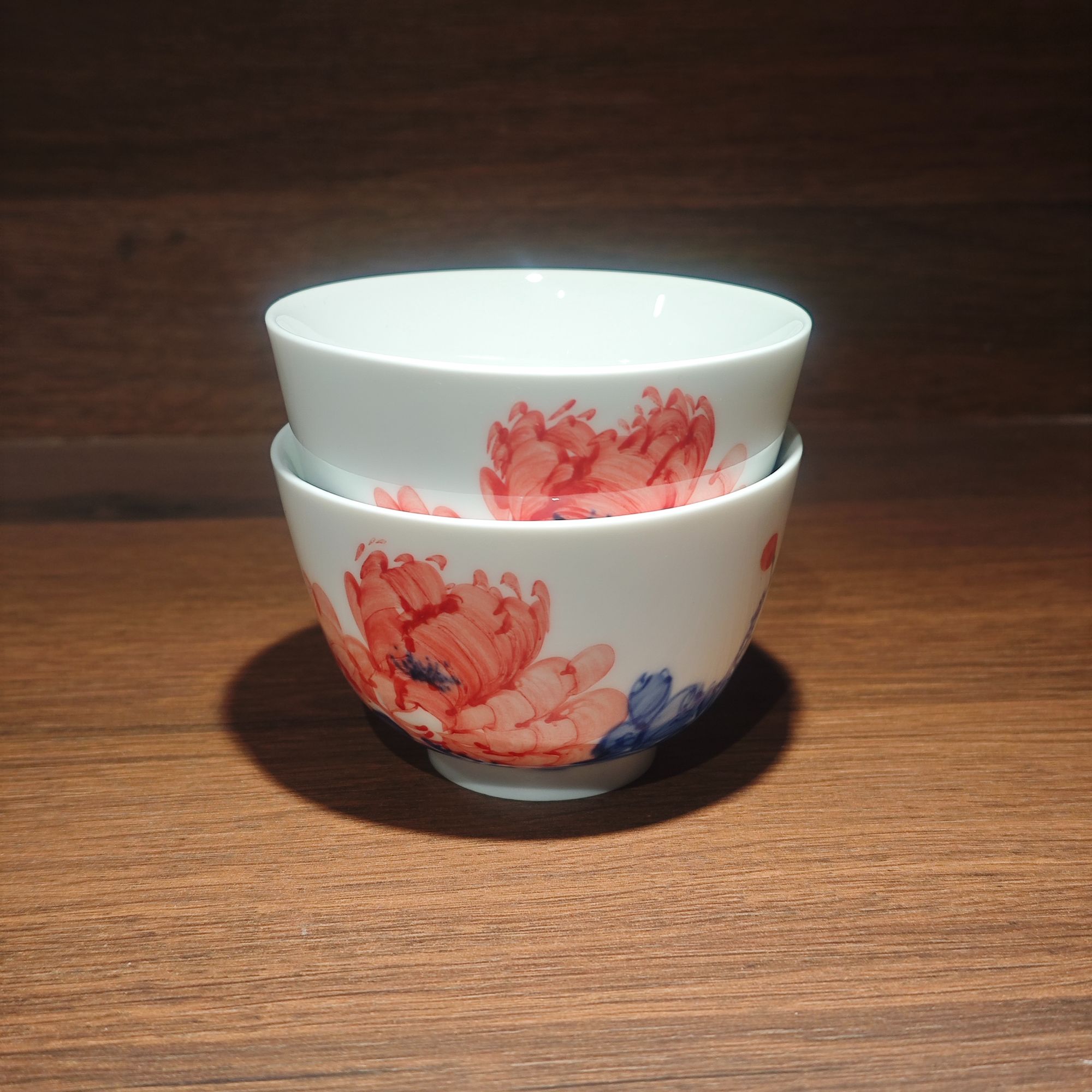 【景德贡品】牡丹主人杯一对