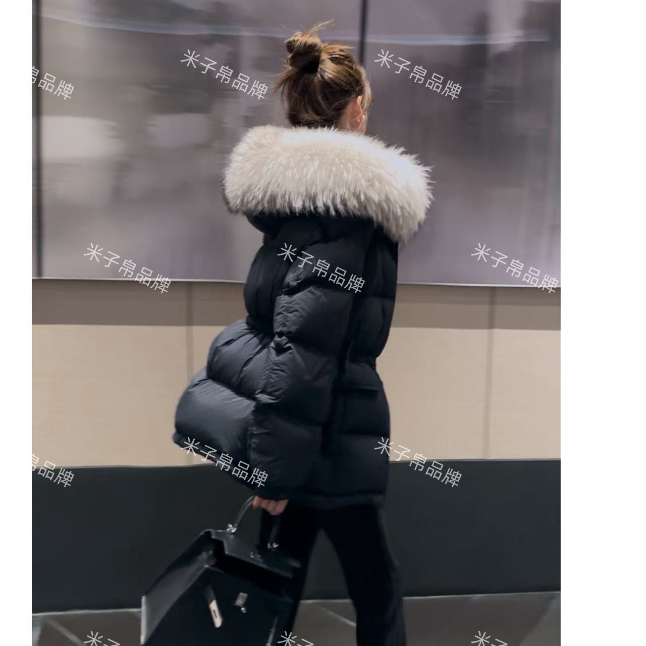 （专属）95鹅绒服2025新款云朵泡芙真毛领冬外套韩版连帽收腰羽绒服