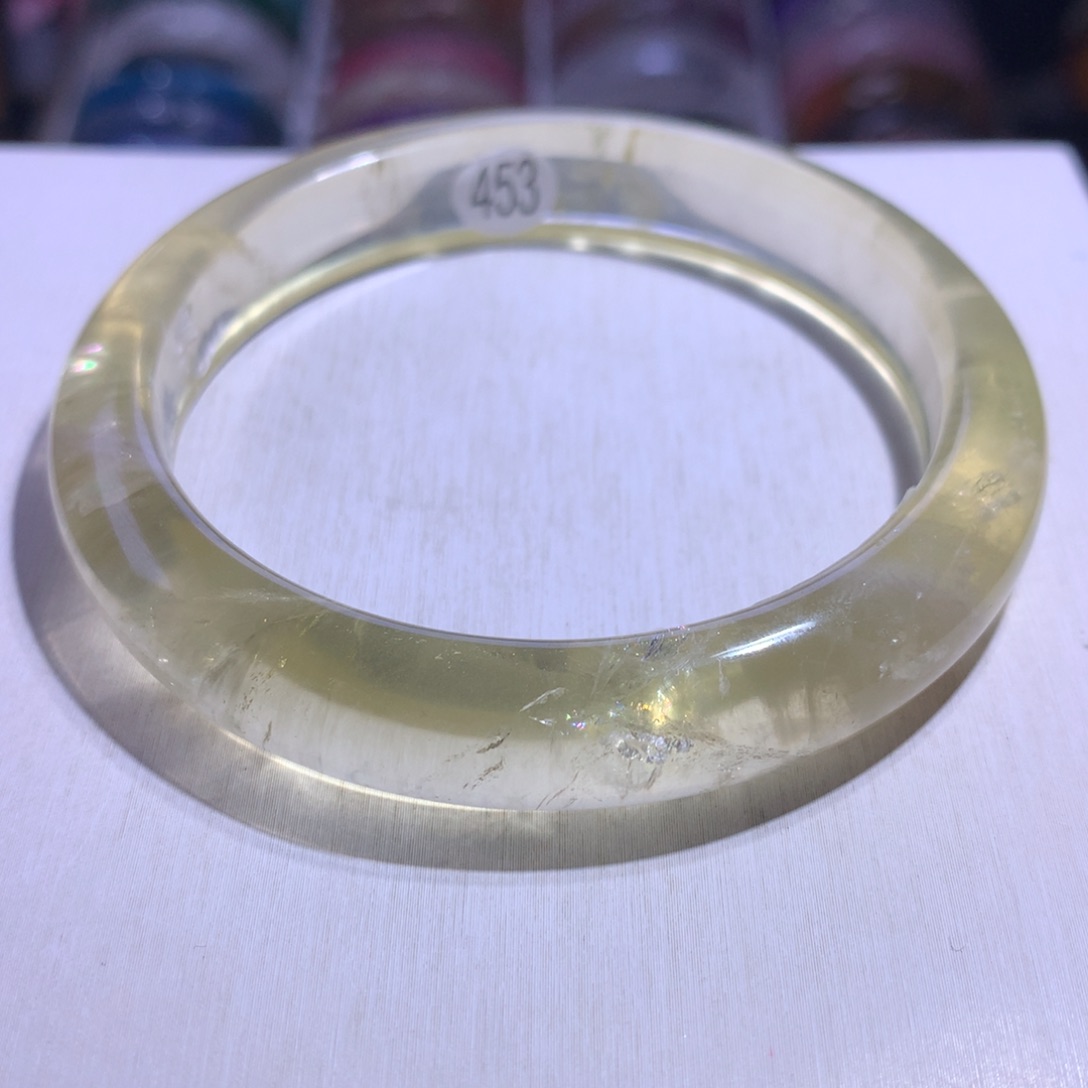 水晶手镯银S925镶嵌黄水63.3圈453