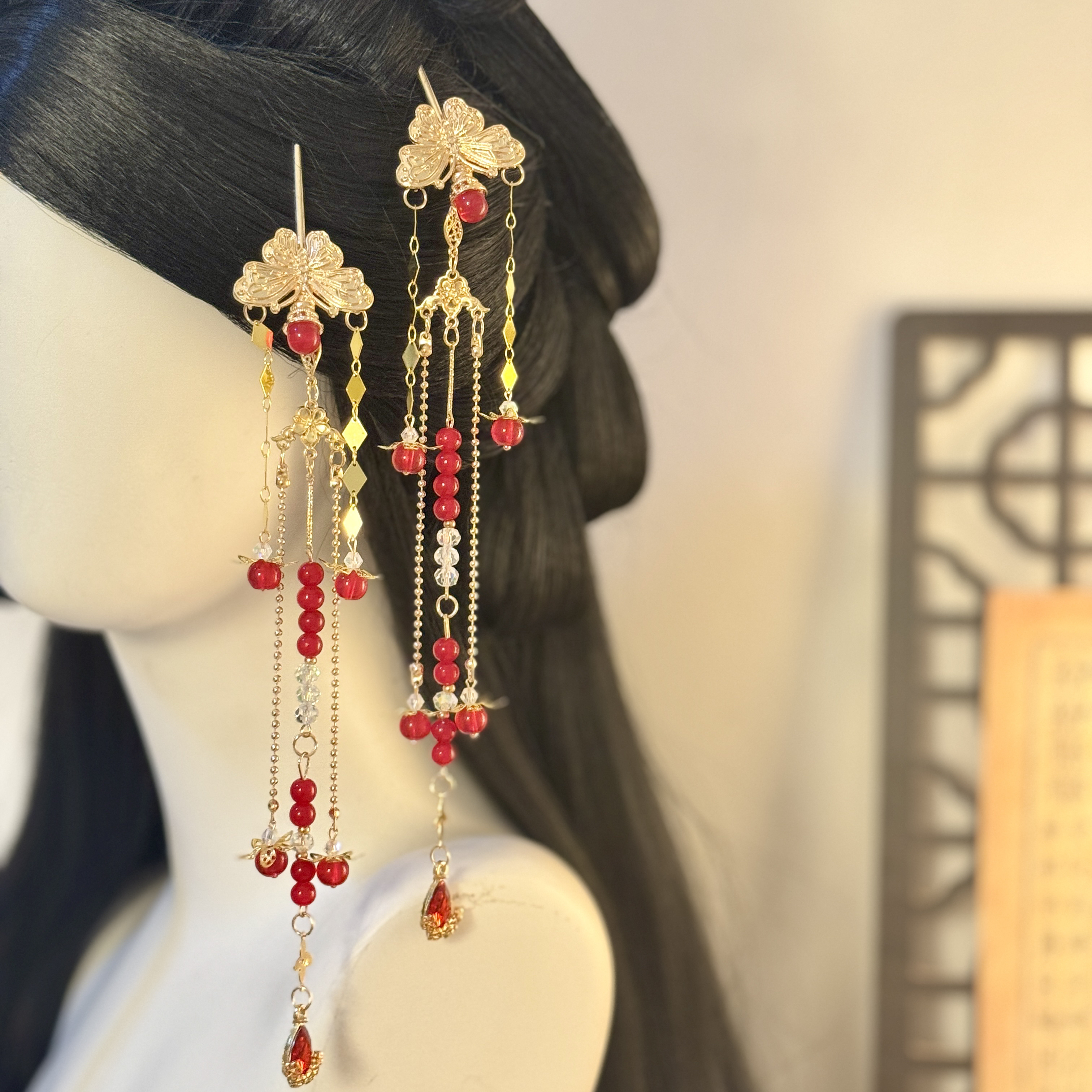 红色【佩兰秋】古风汉服配饰