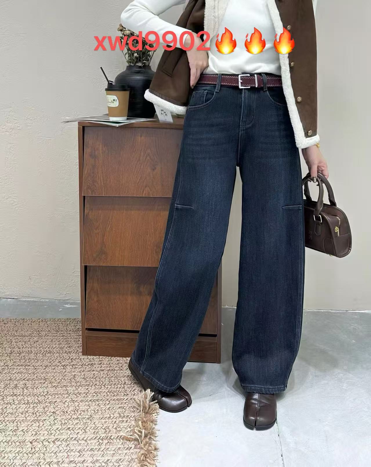 XW9902 (超级厚）女休闲风牛仔裤时尚休闲宽松女士牛仔裤