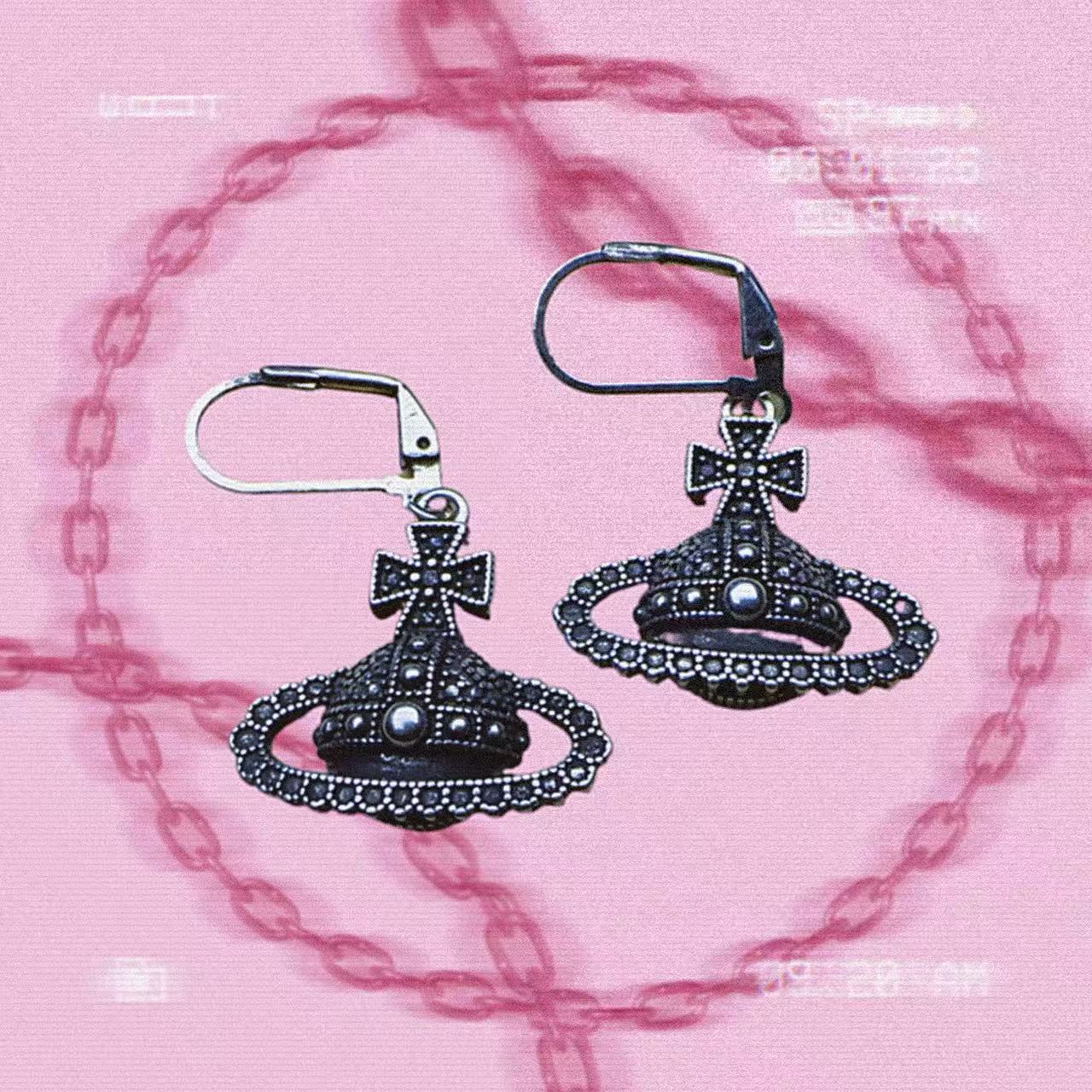 钛钢耳饰 手工气质可爱黑色土星耳环女欧美时尚百搭风耳饰A0329