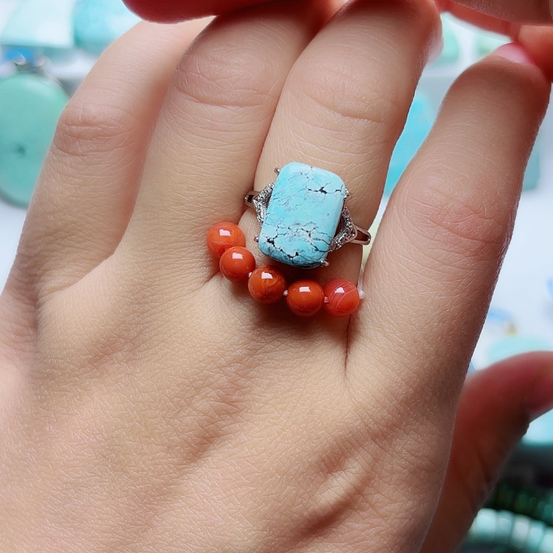 银S925镶嵌南红玛瑙珠宝奇石