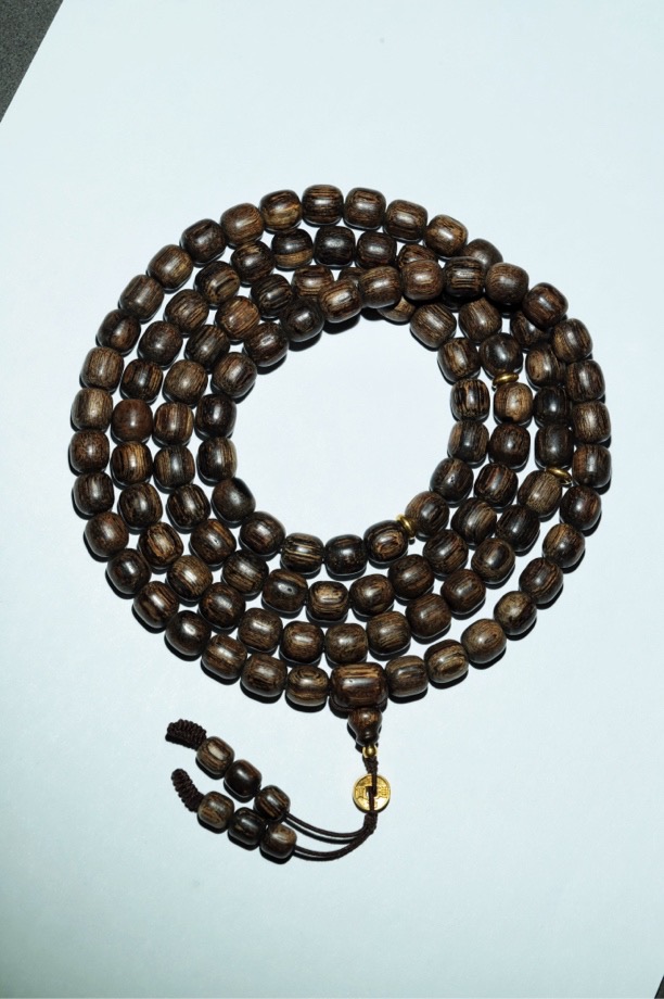 阿九沉香 0.88cm-54.9g 正文莱老料鼓珠沉水 古董珠