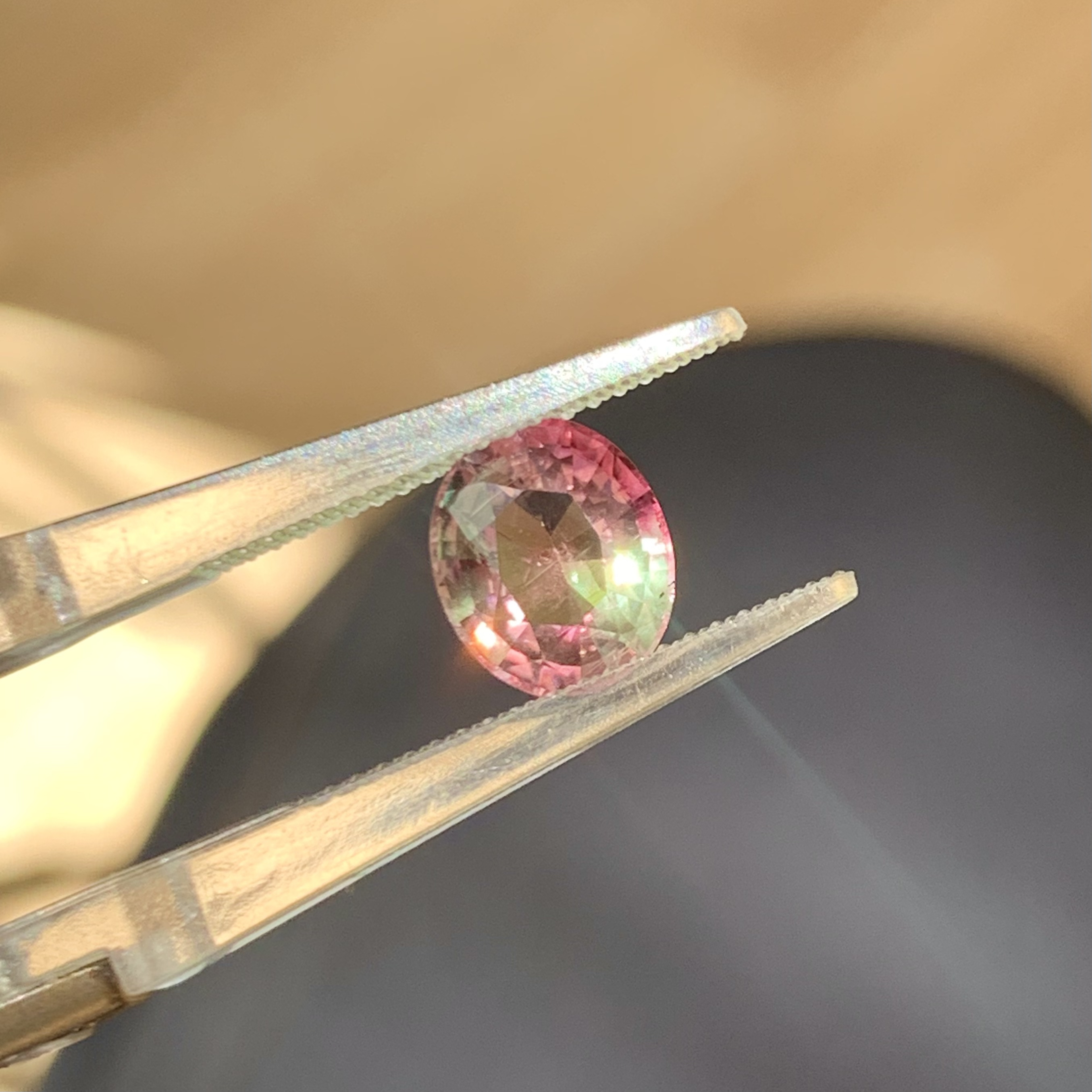 天然西瓜碧玺裸石1.78ct 椭圆形 红绿相间仙气璀璨 戒面可做定制