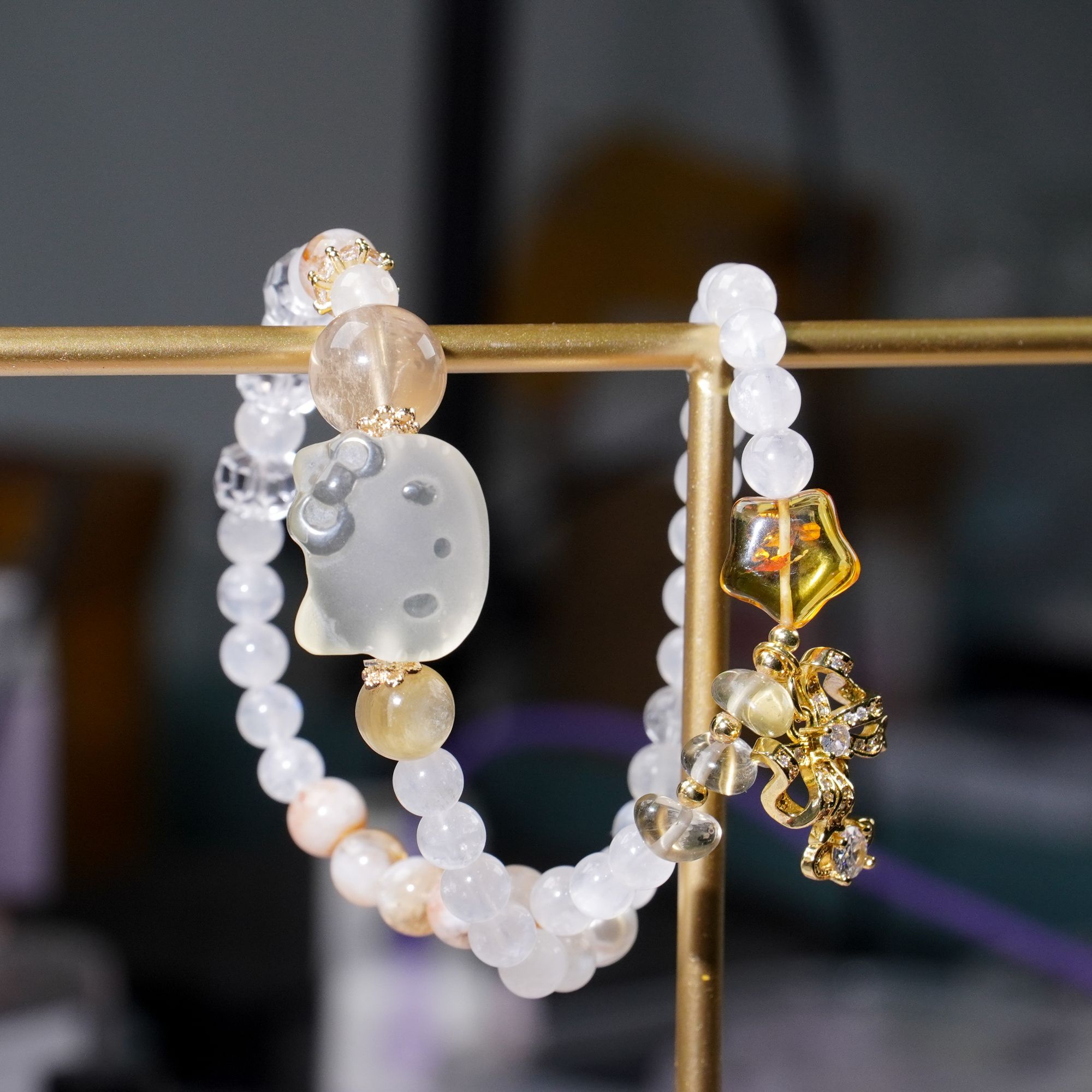 MMJ691【新Kitty】暖暖家天然蓝月光黄水晶手链多样性发货 发其一