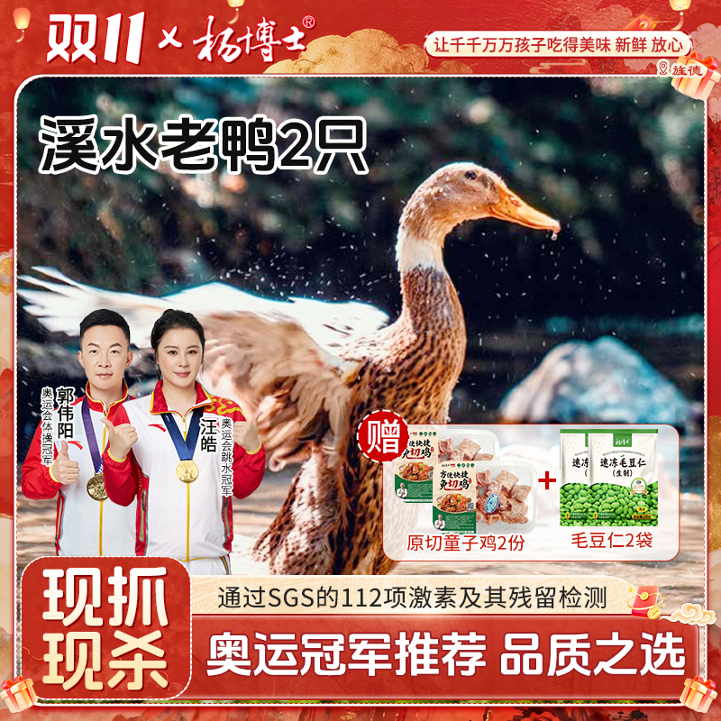 【2只溪水老鸭送2份毛豆烧鸡】杨博士溪水放养河鸭土鸭子红烧鲜美