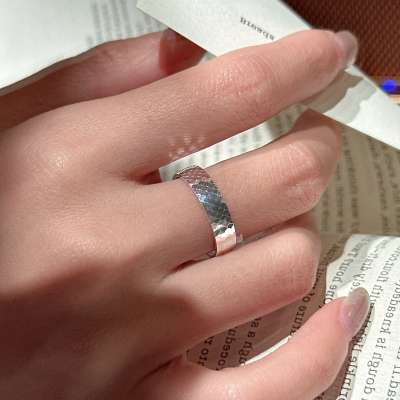 925银戒指 S925银「碎冰冰」小众设计感简约基础戒指韩版韩式风指环