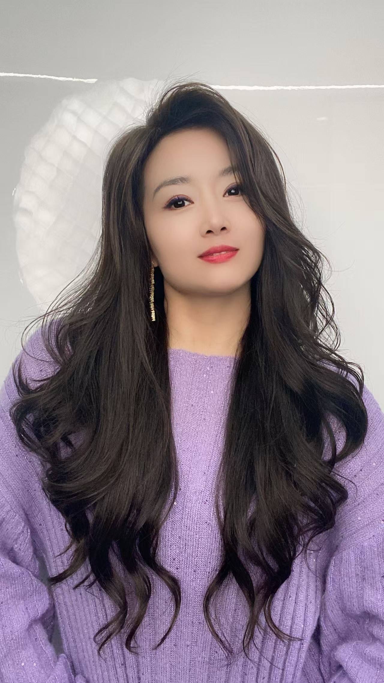 女神卷时尚中分大波浪手工钩织全真发假发套深棕色纯手工