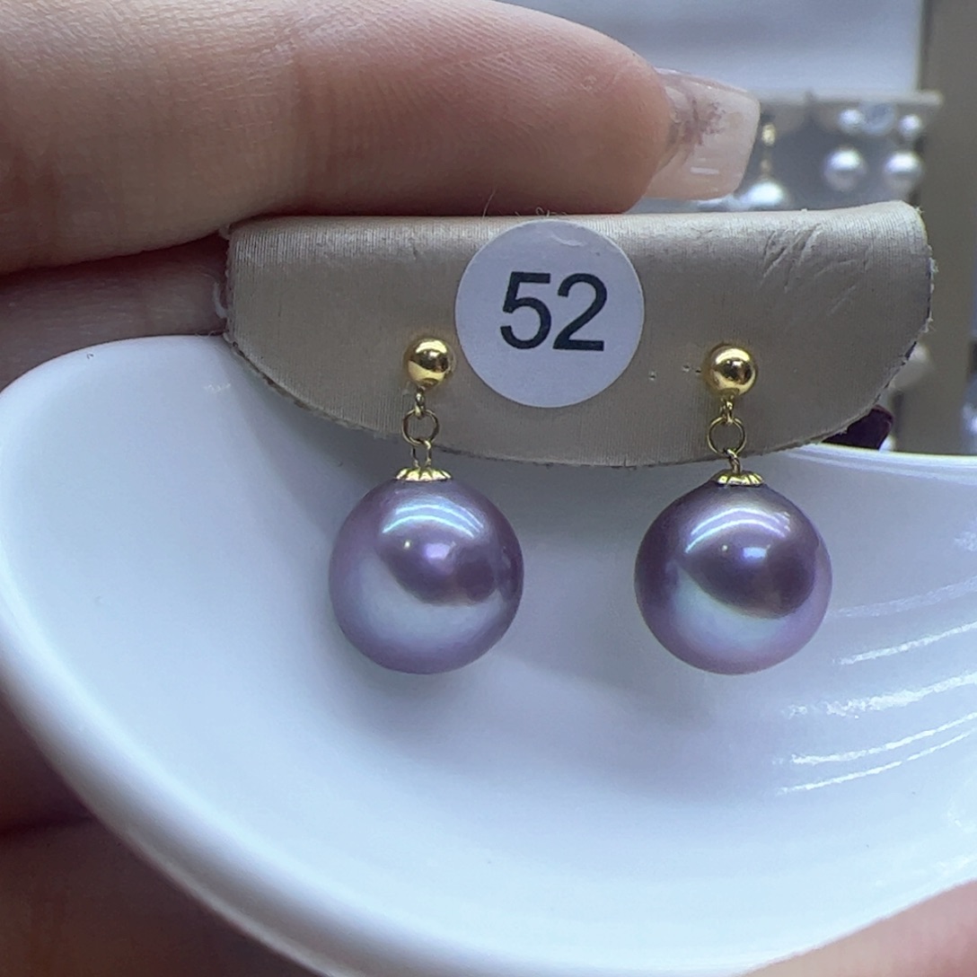 淡水珍珠耳饰18K金镶嵌