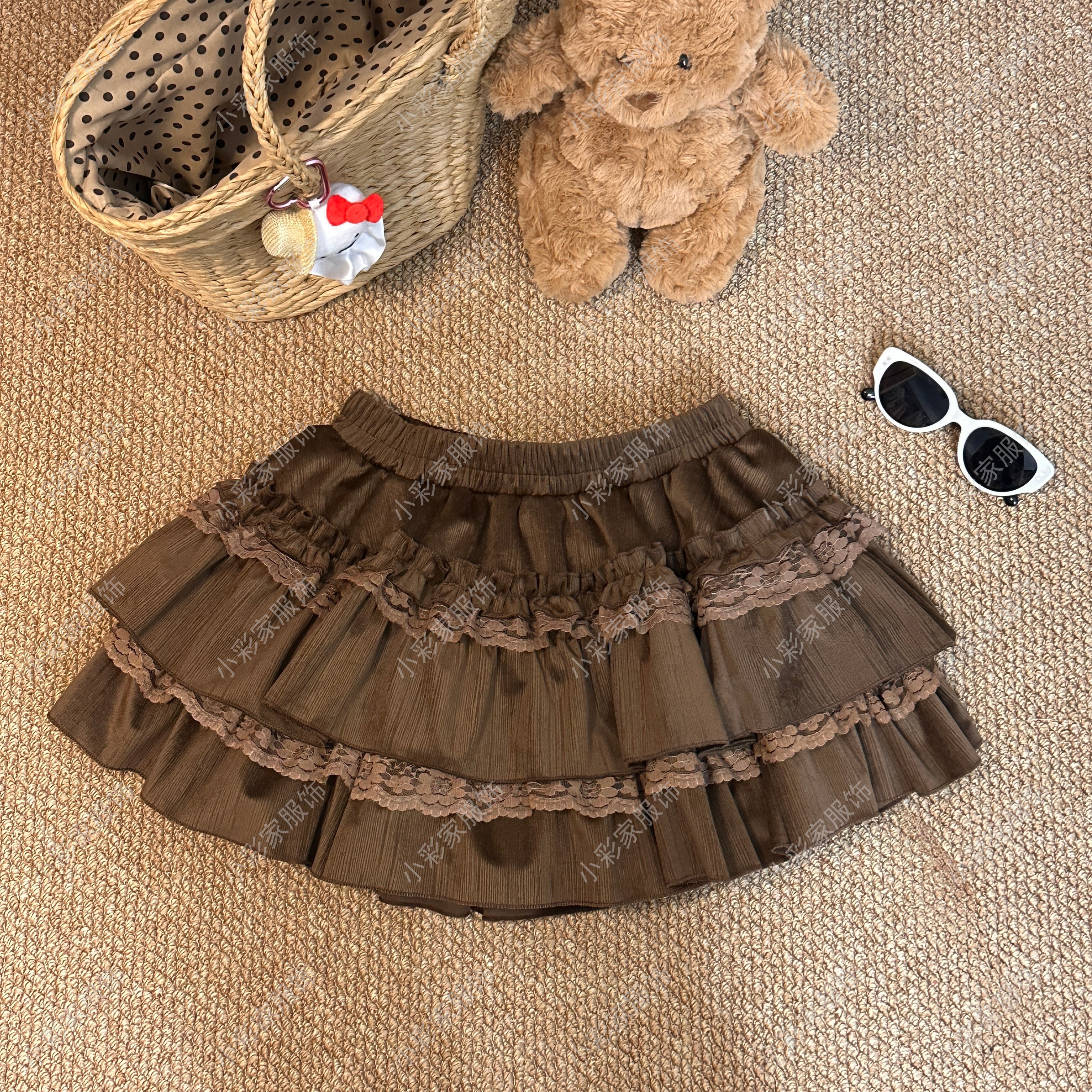 【520】萝莉风休闲风韩式公主风半身裙碎花半裙蕾丝秋冬裙子蛋糕裙