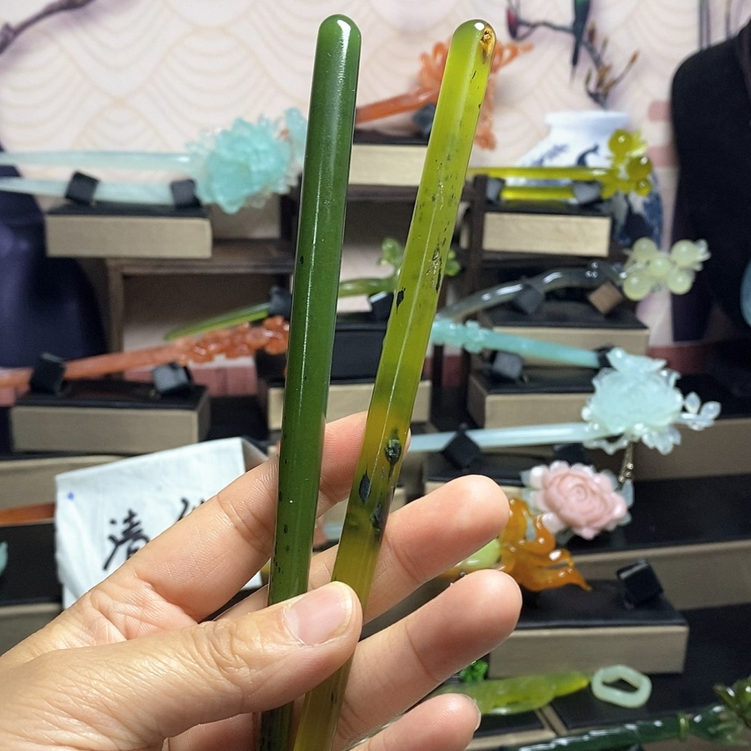 岫玉岫玉发簪未镶嵌