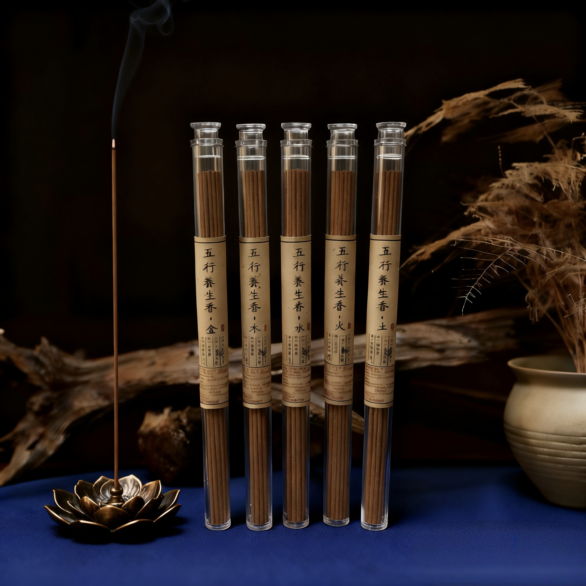 五行养生香线香金木水火土天然香家用净化空气室内持久留香薰香