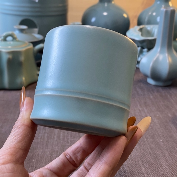 瓷片竹节杯一一一一一一一
