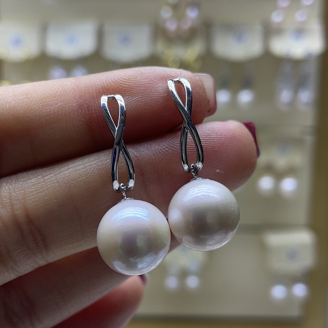 淡水珍珠耳饰银S925镶嵌