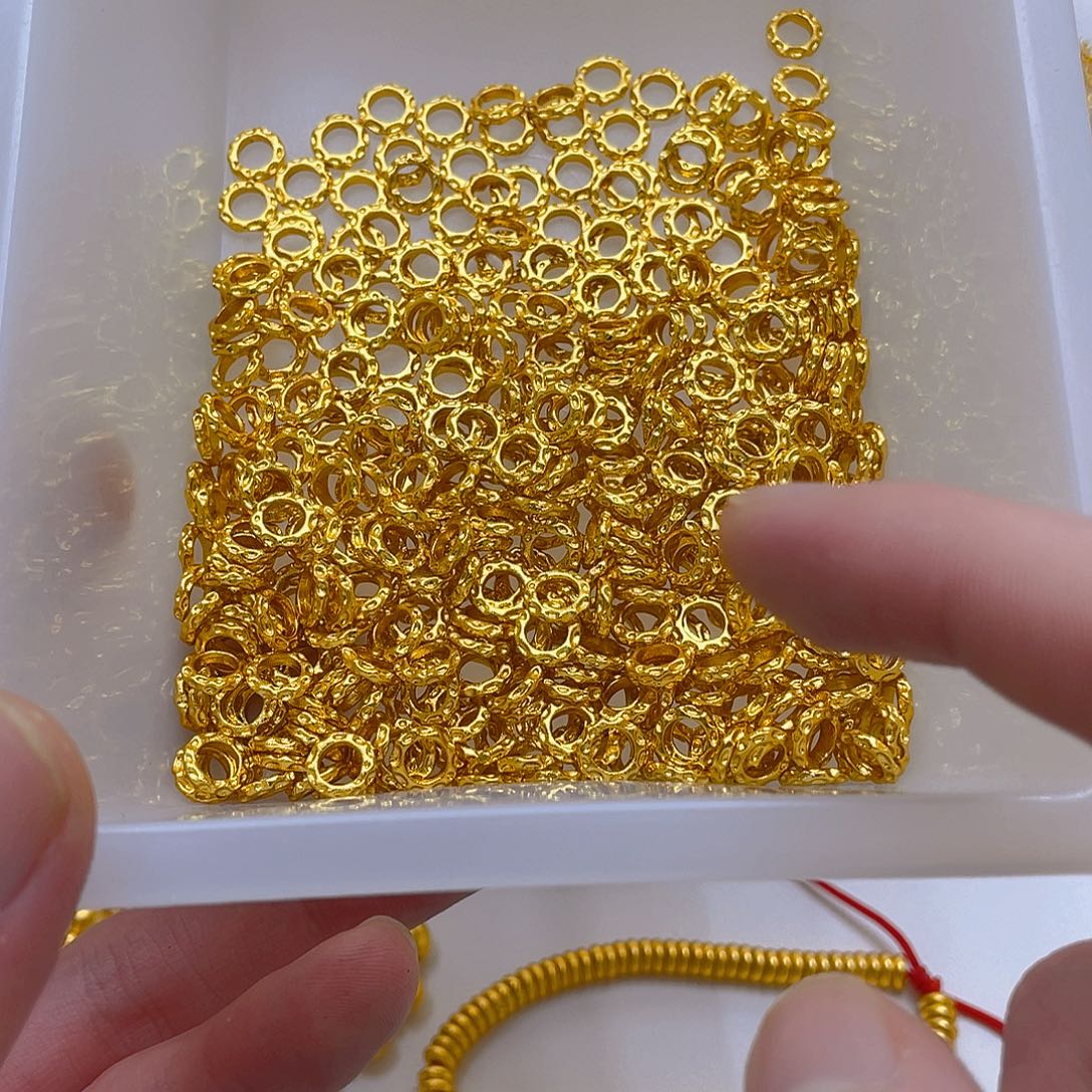 锆石铜合金锤纹盘缠8mm10颗