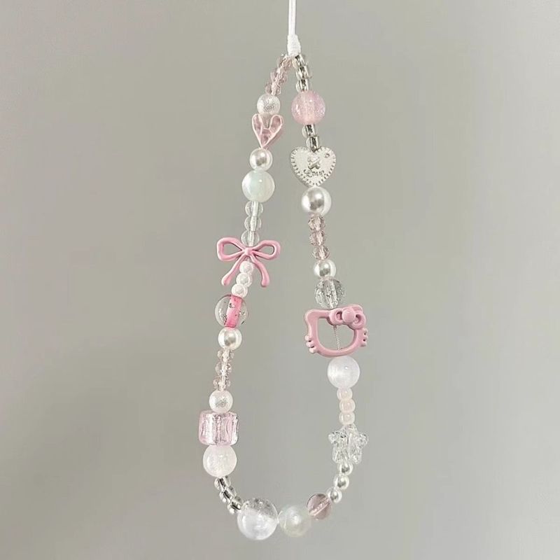 kitty猫蝴蝶结手机链短款手机挂绳女款可爱ccd相机挂链新款拍挂件