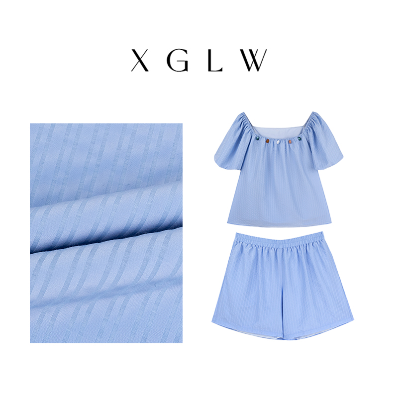 蓝色大海的传说~胖MM大码显瘦百搭休闲上衣短裤G3K0010-G3E0003