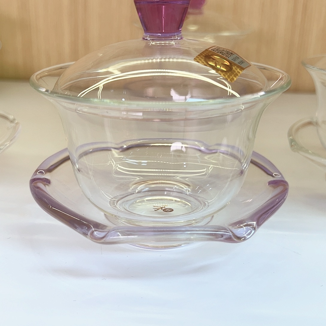 感***暖禾器禅语盖碗浅紫