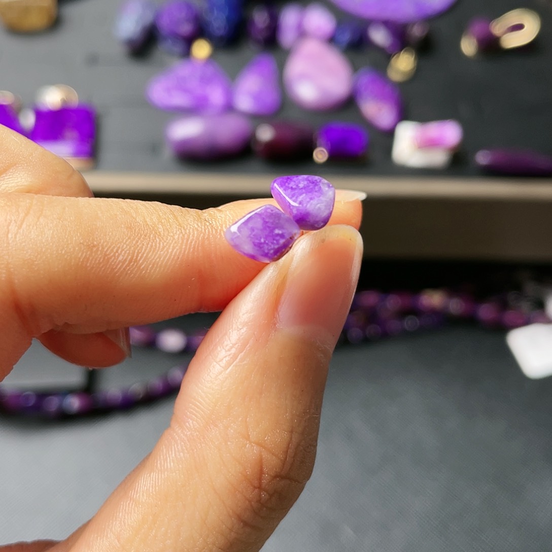 苏纪石（舒俱来）耳钉银S925镶嵌