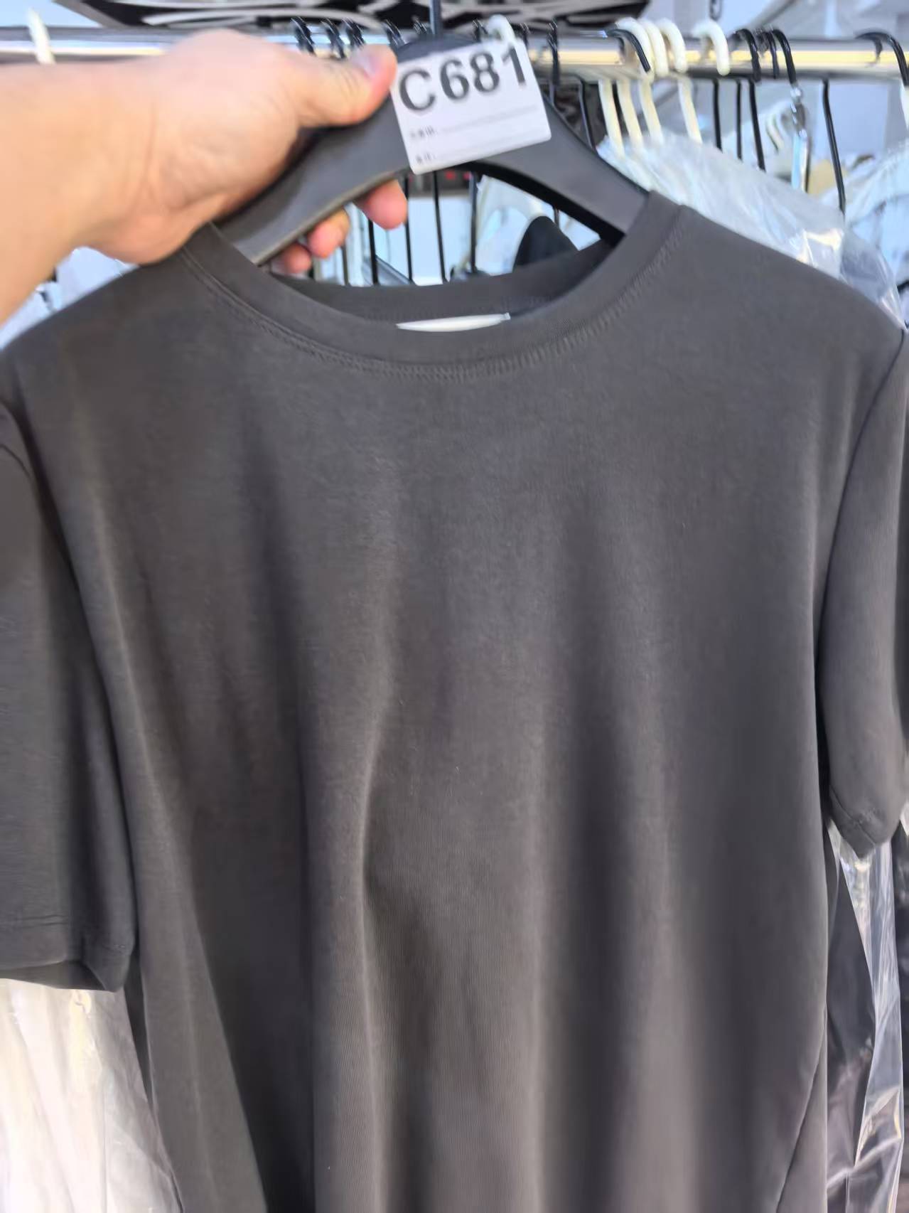 黑色速干T恤街头风女士圆领抗起球均码纯色短袖灰色