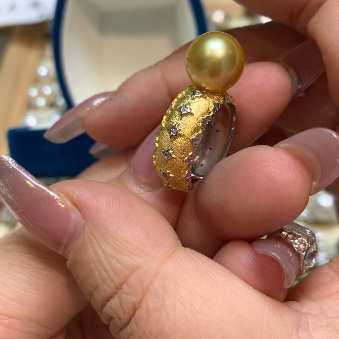 海水珍珠戒指银S925镶嵌