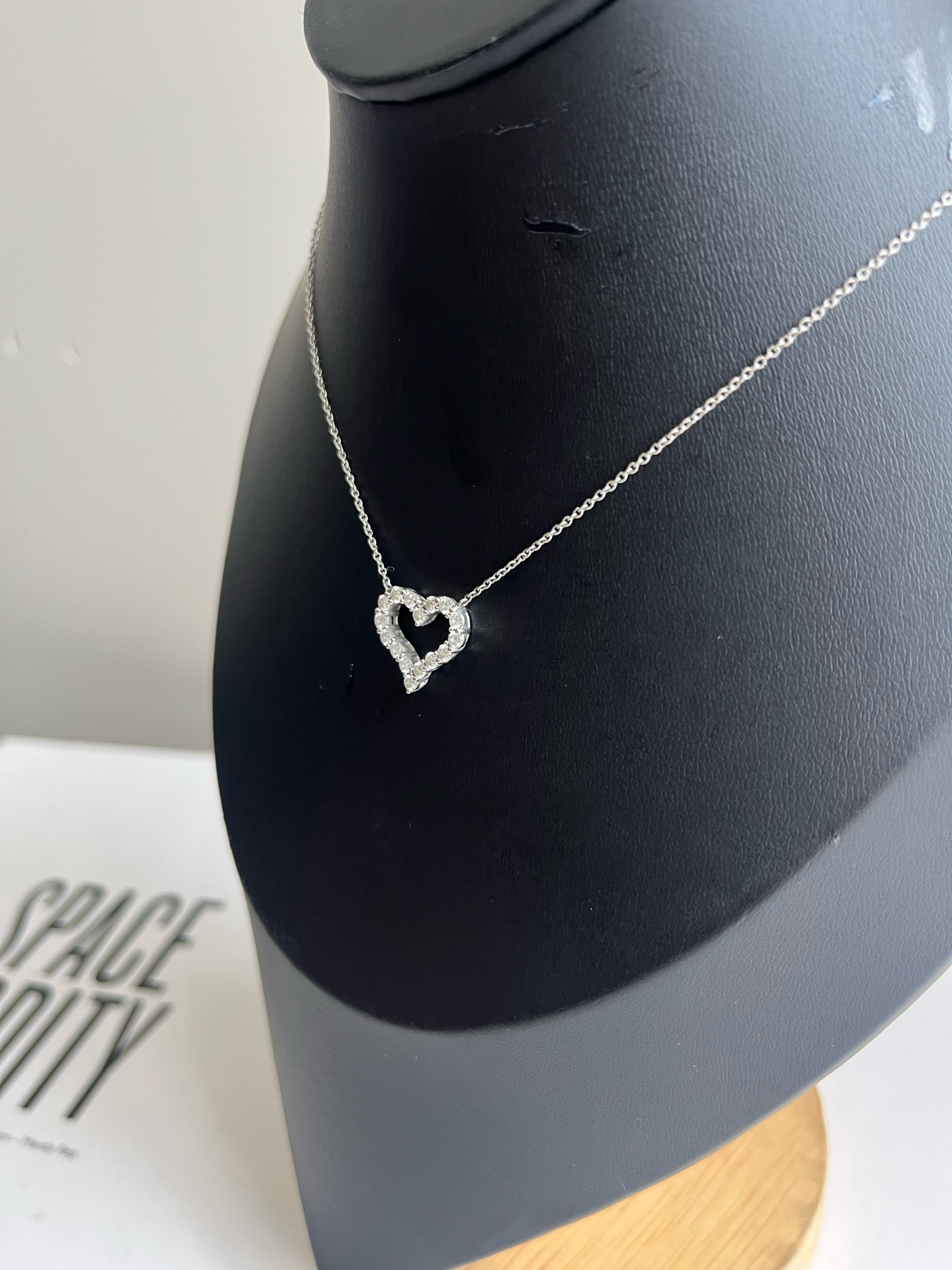 99新 Tiffany & Co./蒂芙尼 铂金爱心满钻项链40.6厘米0.54克拉