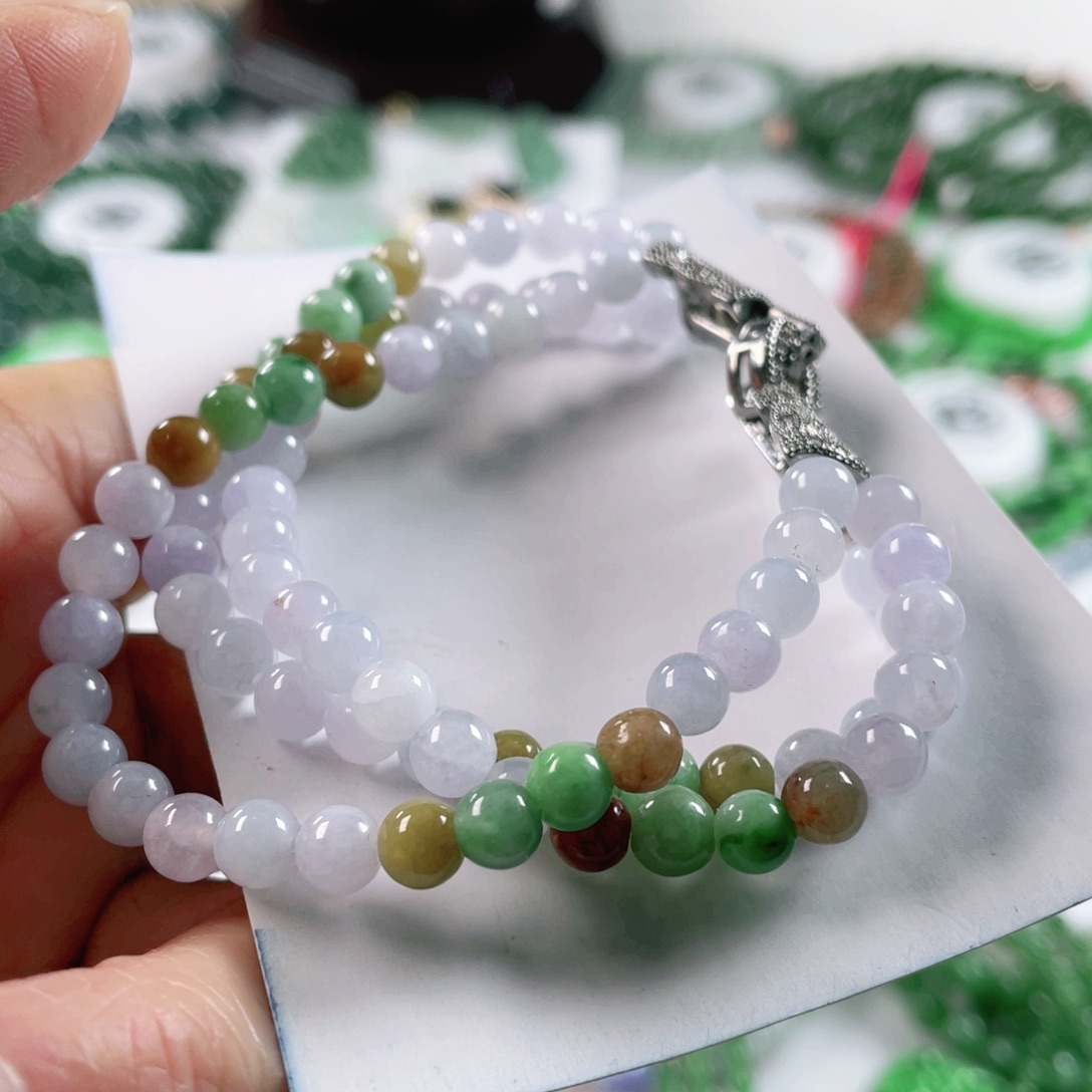 翡翠手链未镶嵌天然翡翠手串5.3mm