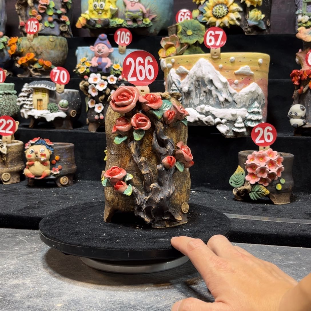 旻***子白狐花器多肉花盆