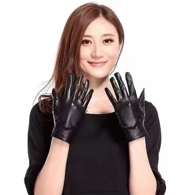 We-image羊皮女士秋冬季保暖优雅知性手套