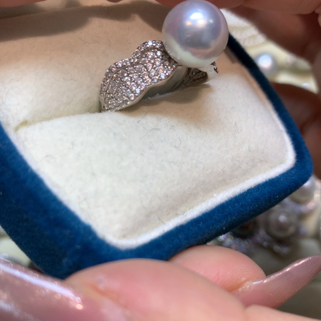 海水珍珠戒指银S925镶嵌
